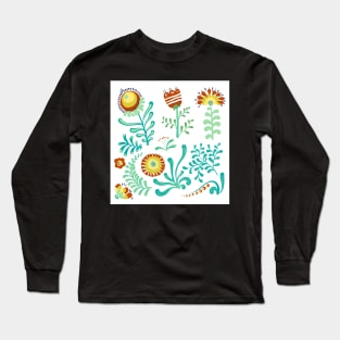 Elegance Seamless pattern with flowers Long Sleeve T-Shirt